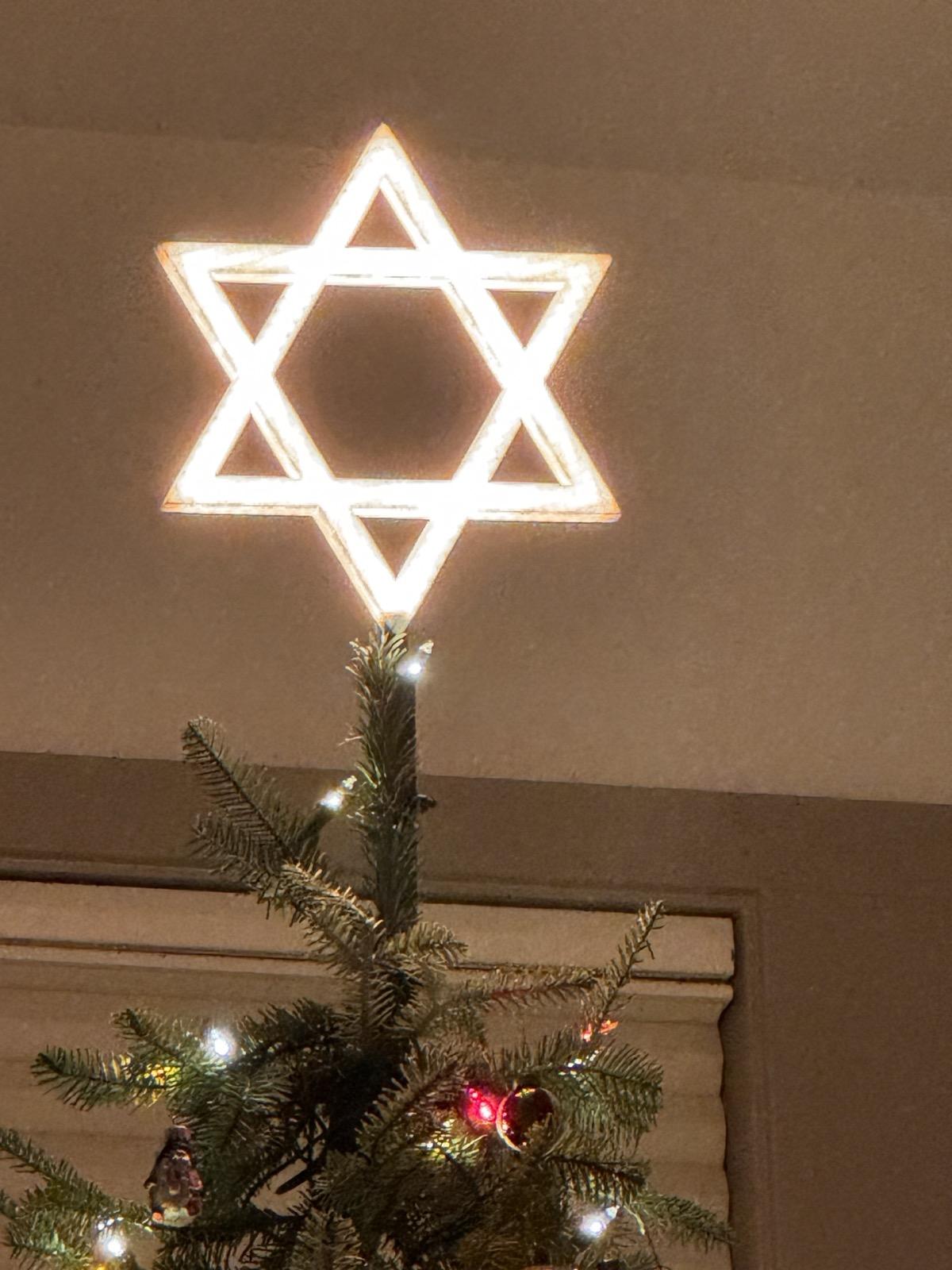 Lighted Jewish Star Tree Topper